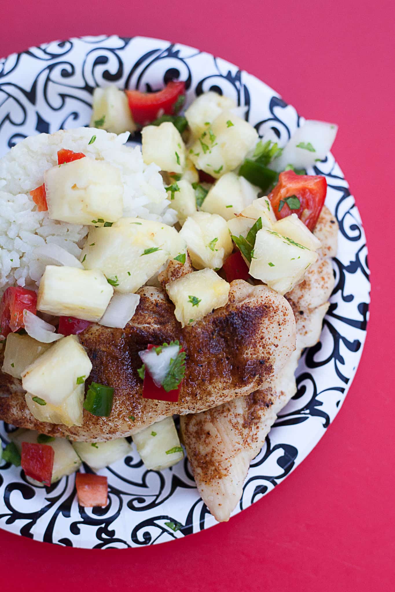 This Jamaican Jerk Chicken with pineapple salsa from Call Me Betty is fast and easy and makes a great, no fuss weeknight meal. callmebetty.com 