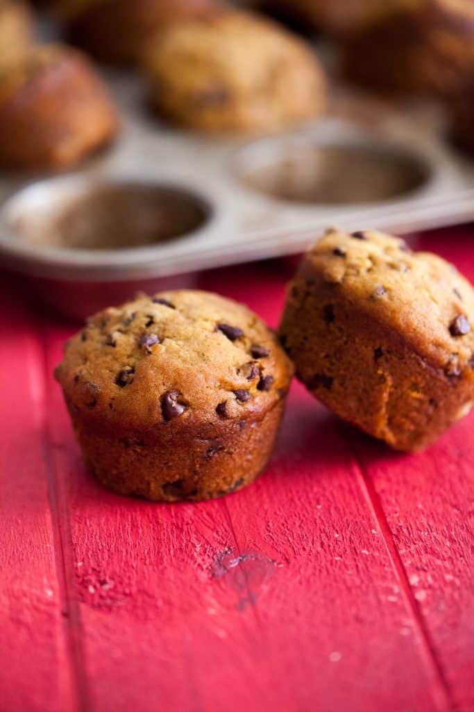 These whole wheat chocolate chip pumpkin muffins are a cinch to throw together, but also perfectly moist and delicious. 