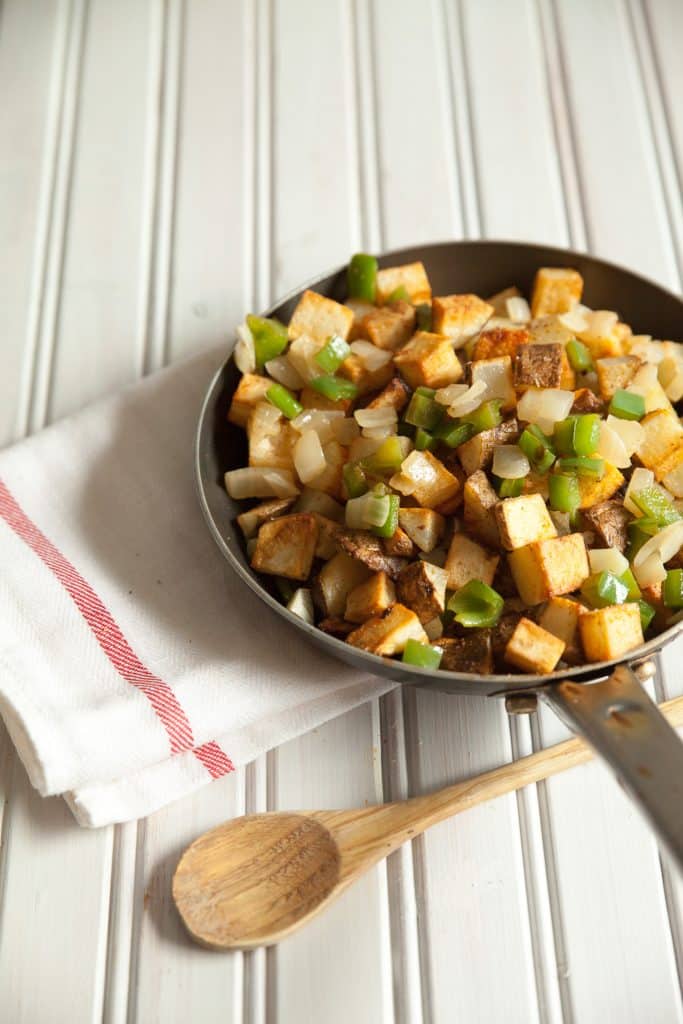 These homemade breakfast potatoes are perfectly crisp, home fries from scratch are so easy, there's no reason not to make these at home.