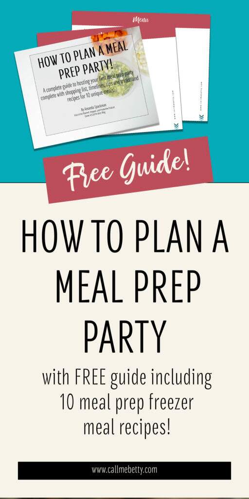 This free guide has all the ins and outs for planning your very first meal prep party, and includes a shopping list and recipes for 10 freezer meals you can use to stock your freezer today!