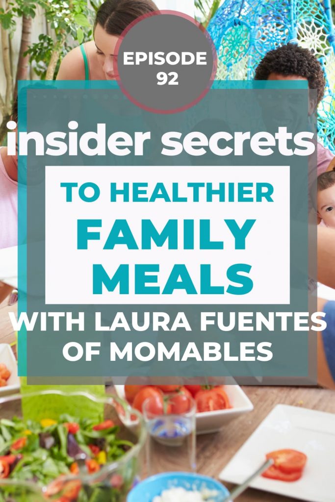 family eating with text overlay insider secredts to healthier family meals 